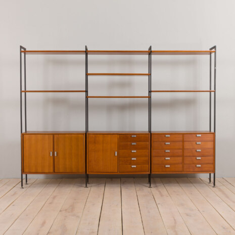 22492 Large Italian freestanding 3 bay wall unit in teak , 1960s-6 22492 Large Italian freestanding 3 bay wall unit in teak , 1960s-6
