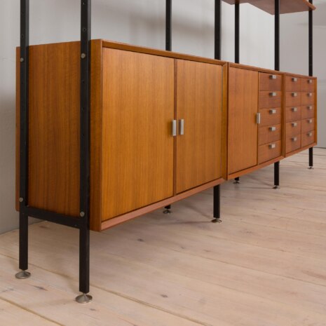 22492 Large Italian freestanding 3 bay wall unit in teak , 1960s-9 22492 Large Italian freestanding 3 bay wall unit in teak , 1960s-9