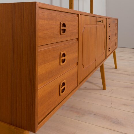 23006 Vintage Scandinavian modular bookcase with shelving in teak w. a glass cabinet and a dresser, Norway, 1960s-13 23006 Vintage Scandinavian modular bookcase with shelving in teak w. a glass cabinet and a dresser, Norway, 1960s-13