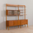 23006 Vintage Scandinavian modular bookcase with shelving in teak w. a glass cabinet and a dresser, Norway, 1960s-3
