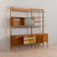 23006 Vintage Scandinavian modular bookcase with shelving in teak w. a glass cabinet and a dresser, Norway, 1960s-4
