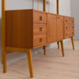 23006 Vintage Scandinavian modular bookcase with shelving in teak w. a glass cabinet and a dresser, Norway, 1960s-8