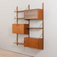 23007 Modular Danish vintage teak bookshelf wall unit in teak with 3 cabinets and 3 shelves,1950-60s-6