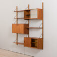 23007 Modular Danish vintage teak bookshelf wall unit in teak with 3 cabinets and 3 shelves,1950-60s-7