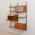 23007 Modular Danish vintage teak bookshelf wall unit in teak with 3 cabinets and 3 shelves,1950-60s-9