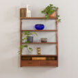 23008 Danish vintage teak entry shelving unit in with a console and 3 shelves, 1960s-1