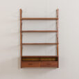23008 Danish vintage teak entry shelving unit in with a console and 3 shelves, 1960s-5