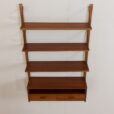 23008 Danish vintage teak entry shelving unit in with a console and 3 shelves, 1960s-7