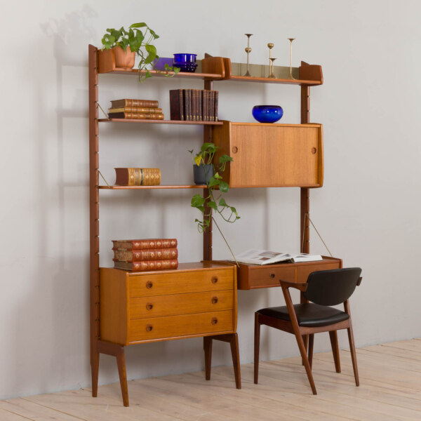Scandinavian modern freestanding bookcase Ergo by John Texmon, Norway, 1960s.