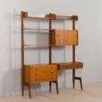 23014 ergo freestanding two bay teak wall unit with desk-3