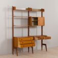 23014 ergo freestanding two bay teak wall unit with desk-4