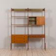 23014 ergo freestanding two bay teak wall unit with desk-7