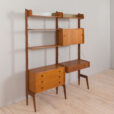 23014 ergo freestanding two bay teak wall unit with desk-9