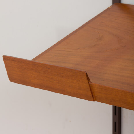 23032 Vintage modular Danish bookcase - wall shelving in teak with a desk and display shelf, K. Kristiansen for FM mobler, 1960s-9 23032 Vintage modular Danish bookcase - wall shelving in teak with a desk and display shelf, K. Kristiansen for FM mobler, 1960s-9