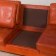 23040 Vintage Brown aniline leather sofa, Denmark, 1960s-11