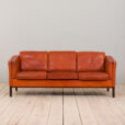 23040 Vintage Brown aniline leather sofa, Denmark, 1960s-2