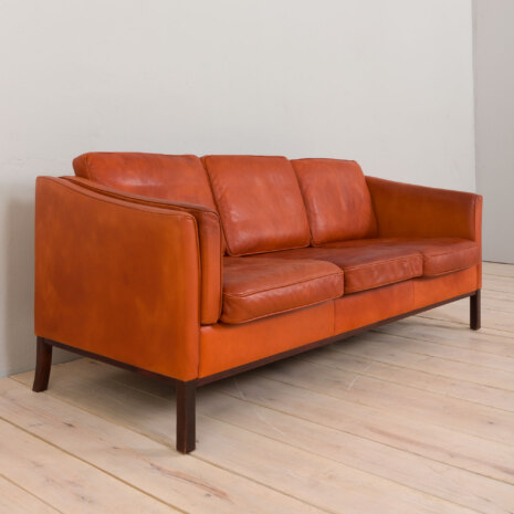 23040 Vintage Brown aniline leather sofa, Denmark, 1960s-6 23040 Vintage Brown aniline leather sofa, Denmark, 1960s-6