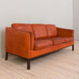 23040 Vintage Brown aniline leather sofa, Denmark, 1960s-6