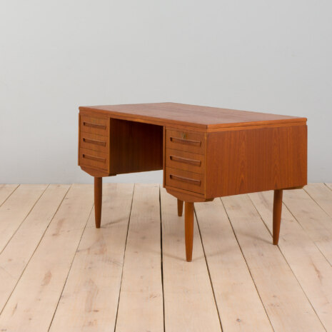 21328 Danish Freestanding Teak Desk With 6 Drawers, 1960s -4 21328 Danish Freestanding Teak Desk With 6 Drawers, 1960s -4