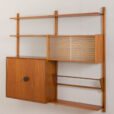 22194 Modular vintage bookcase in teak, wall shelving system with 2 cabinets, Sven Andersen Møbelfabrikk, Norway, 1960s-10