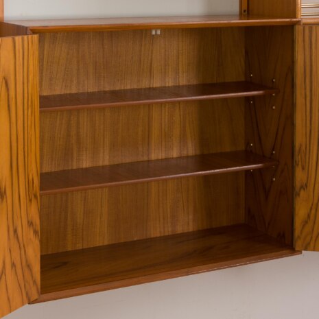 22194 Modular vintage bookcase in teak, wall shelving system with 2 cabinets, Sven Andersen Møbelfabrikk, Norway, 1960s-11 22194 Modular vintage bookcase in teak, wall shelving system with 2 cabinets, Sven Andersen Møbelfabrikk, Norway, 1960s-11