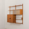 22194 Modular vintage bookcase in teak, wall shelving system with 2 cabinets, Sven Andersen Møbelfabrikk, Norway, 1960s-4