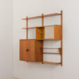 22194 Modular vintage bookcase in teak, wall shelving system with 2 cabinets, Sven Andersen Møbelfabrikk, Norway, 1960s-6