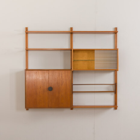 22194 Modular vintage bookcase in teak, wall shelving system with 2 cabinets, Sven Andersen Møbelfabrikk, Norway, 1960s-7 22194 Modular vintage bookcase in teak, wall shelving system with 2 cabinets, Sven Andersen Møbelfabrikk, Norway, 1960s-7