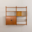 22194 Modular vintage bookcase in teak, wall shelving system with 2 cabinets, Sven Andersen Møbelfabrikk, Norway, 1960s-7