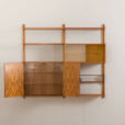22194 Modular vintage bookcase in teak, wall shelving system with 2 cabinets, Sven Andersen Møbelfabrikk, Norway, 1960s-8
