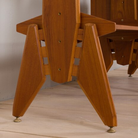 22490 Italian Vintage free standing bookcase, room divider in teak in the style of Vittorio Dassi, 1960s-9 22490 Italian Vintage free standing bookcase, room divider in teak in the style of Vittorio Dassi, 1960s-9