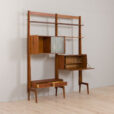23005 Vintage Scandinavian modular free standing bookcase teak, Norway, 1960s v.2-4