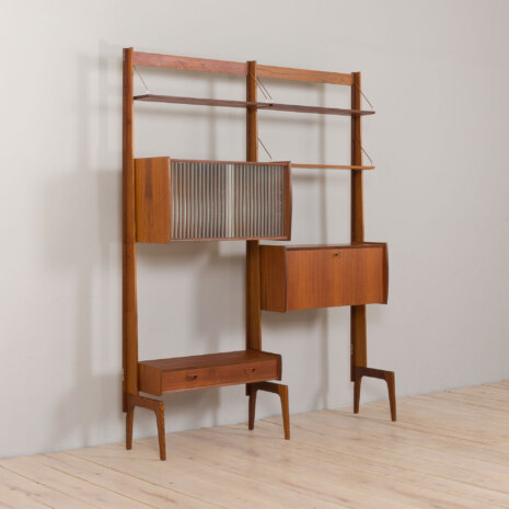 23005 Vintage Scandinavian modular free standing bookcase teak, Norway, 1960s v.2-5 23005 Vintage Scandinavian modular free standing bookcase teak, Norway, 1960s v.2-5