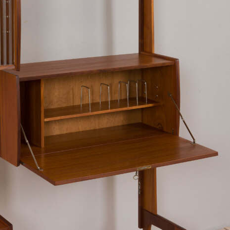 23005 Vintage Scandinavian modular free standing bookcase teak, Norway, 1960s v.2-9 23005 Vintage Scandinavian modular free standing bookcase teak, Norway, 1960s v.2-9