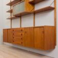 23009 Vintage Danish modular teak bookcase, system of 7 wall shelves _ 4 cabinets 75cm wide each, 1970s-10