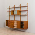 23009 Vintage Danish modular teak bookcase, system of 7 wall shelves _ 4 cabinets 75cm wide each, 1970s-5