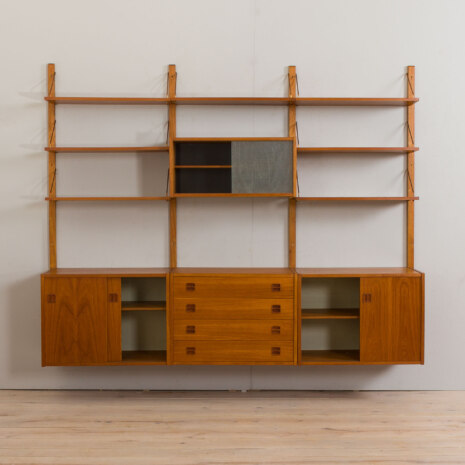 23009 Vintage Danish modular teak bookcase, system of 7 wall shelves _ 4 cabinets 75cm wide each, 1970s-8 23009 Vintage Danish modular teak bookcase, system of 7 wall shelves _ 4 cabinets 75cm wide each, 1970s-8