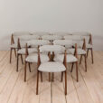 23012 Set of 10 mid-century Danish teak dining chairs by Th. Harlev for FARSTRUP MØBLER in blue wool,1950s-5