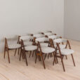 23012 Set of 10 mid-century Danish teak dining chairs by Th. Harlev for FARSTRUP MØBLER in blue wool,1950s-6