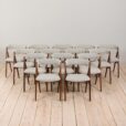 23012 Set of 14 mid-century Danish teak dining chairs by Th. Harlev for FARSTRUP MØBLER in blue wool,1950s-1