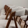 23012 Set of 14 mid-century Danish teak dining chairs by Th. Harlev for FARSTRUP MØBLER in blue wool,1950s-8