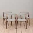 23012 Set of 4 mid-century Danish teak dining chairs by Th. Harlev for FARSTRUP MØBLER in blue wool,1950s-1