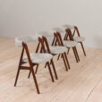 23012 Set of 4 mid-century Danish teak dining chairs by Th. Harlev for FARSTRUP MØBLER in blue wool,1950s-3