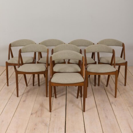 23013 Set of 8 Kai Kristiansen teak dining chair 31 reupholstered in ... , Denmark, 60s-1 23013 Set of 8 Kai Kristiansen teak dining chair 31 reupholstered in ... , Denmark, 60s-1