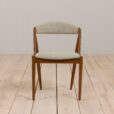 23013 Set of 8 Kai Kristiansen teak dining chair 31 reupholstered in ... , Denmark, 60s-10