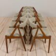 23013 Set of 8 Kai Kristiansen teak dining chair 31 reupholstered in ... , Denmark, 60s-4