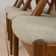 23013 Set of 8 Kai Kristiansen teak dining chair 31 reupholstered in ... , Denmark, 60s-7