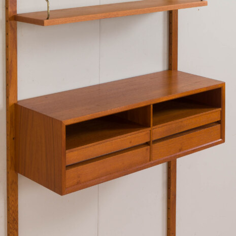 23022 Vintage teak entry wall unit bookcase, CADO shelving by P. Cadovius, Denmark, 1960s-6 23022 Vintage teak entry wall unit bookcase, CADO shelving by P. Cadovius, Denmark, 1960s-6