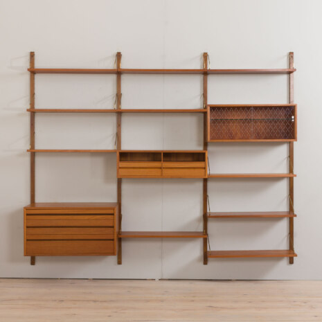 23024 Danish vintage modular bookcase in teak, system of 10 wall shelves and 3 cabinets, CADO wall unit by P. Cadovius, 1960s v.2-7 23024 Danish vintage modular bookcase in teak, system of 10 wall shelves and 3 cabinets, CADO wall unit by P. Cadovius, 1960s v.2-7