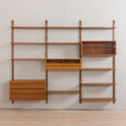 23024 Danish vintage modular bookcase in teak, system of 10 wall shelves and 3 cabinets, CADO wall unit by P. Cadovius, 1960s v.2-7